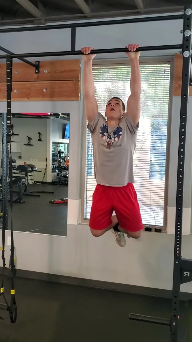 Athlete performing pullups